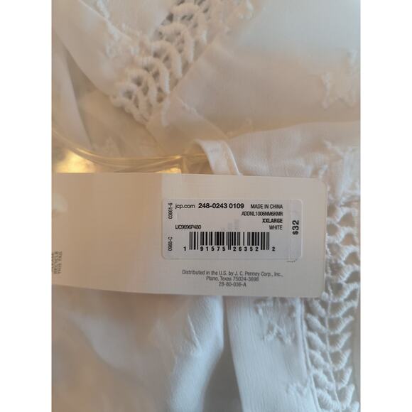 Peyton & Parker Starfish Swim Cover Dress Women's Sz XXL White Short Sleeve - Picture 13 of 14